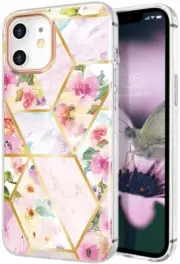 ZELAXY Cute Floral Flower Case for iPhone 12 Mini 5.4 inch Shockproof Hard Shell