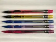 5 VINTAGE PENTEL PENCILS: "QUICKER CLICKER" PD345 / 7 / 9 - JAPAN - UNUSED, NOS