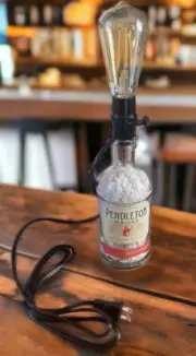 Whiskey Bottle Lamp Pendleton Shadeless Edison Bulb Amber Bar Office New