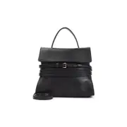[Moschino] Moschino-Black Leather Handbag-Donna OS OS