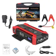 30000mAh Car Battery Car Starter Portable Power Bank Charger Auto Jump Car Starter 12V Petrol Diesel Car Emergency Booster Start Device Red