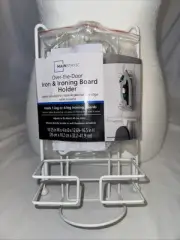 MAINSTAYS Adjustable Iron / Ironing Board Holder Rack White 10.25x4x12.69-16.5"
