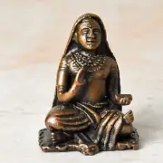 Antique Style Copper Handmade Shankara Charya Idol Statue For Home Temple Decor