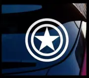 Captain America logo 5" White Vinyl Decals Car Truck Windows laptop notebook