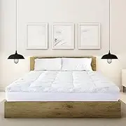 Royal Comfort Mattress Topper Underlay 1000GSM Bamboo Covered Breathable Luxury Comfort (Double, White)