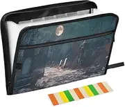 Haunted Graveyard Document Portfolio Organizer Waterproof Accordion Folders with Zipper & Labels