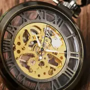 Vintage Mechanical Pocket Watch Transparent Skeleton Dial Men Women Fob Watches