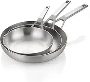 [Yeksum] Tri-Ply Stainless Steel Frying Pan Set, 8"+10"+12" Chef's pan,Skillets,Induction Pan Dishwasher and Oven Safe, Compatible with All Cooktops (Detachable Handle)