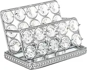 Business Card Display Business Card Holder Stand Office Name Card Display Business Card Organizer Container Storage Desk Business(Silver)