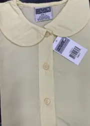 Girl Yellow Blouse PeterPan Collar T25951 Genuine Uniform Short Sleeve Size 4-20