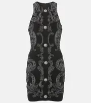 [Balmain] Balmain Paisley jacquard Lurex® minidress UK 12 black