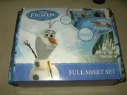 new Disney Frozen Olaf Microfiber Full comfortable bedding sheet Set 4pc blue