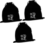 Generic 3PCS Portable Drawstring Storage Organizer for Hair Tools Jewelry Accessories Lightweight Protective Pouch for Travel Home Use