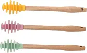 ABOOFAN 1Set Silicone Honey Dippers Honey Stirring Spoons for Baking and Kitchen Use Safe Honey Mixing Tools Comfortable Grip for All Seasons