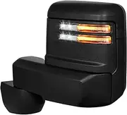 Driver Side Towing Mirror for 2020-2024 Chevy Silverado/GMC Sierra 2500HD 3500HD Left Side with Black Cover