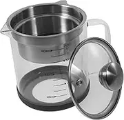 Vaguelly Fine Mesh Strainer Soybean Milk Container with Scale Stainless Steel Tea Filter Pot for Juices Soups and Cooking Easy to Clean with Cover Design Capacity