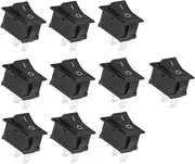 10Pcs Rocker Switch, 2 Pin 2 Position On Off Toggle Switch, AC 6A/125V 10A SPST Switch,Snapin Clamp Panel Mount, Use for Car Auto Boat Household