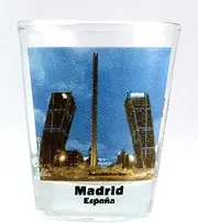 Madrid Spain Gate Of Europe Leaning Towers Color Photo Shot Glass
