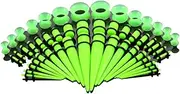 [BOOM] 50 Pieces Ear Stretchers Stretchings Kit 14G-00G - Acrylic Tapers and Plugs + Silicone Tunnels - Ear Gauges Expander Set Body Piercing Jewelry