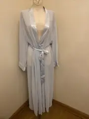 Delicates Blue Sheer Long Robe Lingerie Nightgown Size Medium New