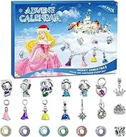 Advent Calendar 2025,Princess Christmas Countdown Calendar for Girls Frozen 24 Days with DIY Charm Bracelet Surprise Making Kit Creative Gifts for Daughters, Granddaughters, Nieces