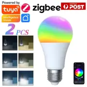 2X Tuya E27 Smart Light LED Bulb RGB Globe Lamp Zigbee Control Alexa Google Home