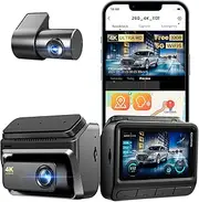 DDPAI 4K Dash Cam Front and Rear, 4K+1080P Dash Cam, up to 15MB/s 5GHz WiFi6 GPS, Dashcam with Free 32GB eMMC,Night Vision,3" IPS,WDR,ADAS,24 Hours Parking Mode,Loop Recording G-Sensor,Z60