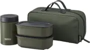 Thermos vacuum soup food jar & lunch box set 800ml khaki JEA-801 KKI