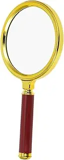 Handheld Vintage Magnifying Glass with Faux Rosewood Handle Magnification for Jewelry Inspection Reading and Repairs Lens for Enhanced Clarity and Generous Viewing Area