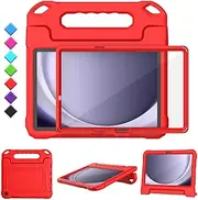 [TOEVEK] Kids Case for Samsung Galaxy Tab A9 Plus 11" Tablet, Built-in Screen Protector, Shockproof Handle Stand Protective Cover for Samsung Galaxy Tab A9+ 11 Inch 2023(SM-X210/X216/X218), Red