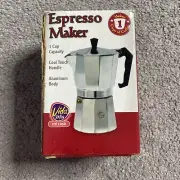 Vida Mia Espresso Stove Top Coffee Maker 1 Cup Aluminum New