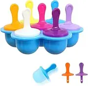 POGEPE Popsicle Molds, 7-Cavity DIY Ice Pop Mold, Silicone, Blue, Cylindrical with multiple compartments