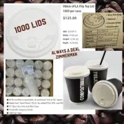 Coffee Cup Lid 1000 Pack 90mm White Flat Tear Back Paper Cup Lids for Hot Cup