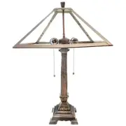 15" Panel Lamp Base Kit, Antiq.Bronze Finish/Gold Highlts, Nicely Weighted