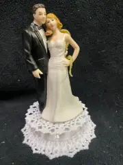 reptile PET Snake lover Bride Wedding Cake topper Groom top. Zoo nature Funny
