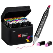 80 Dual Tip Alcohol Art Markers Set – Permanent Chisel & Fine Point