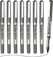 EYEYE Liquid Ink Rollerball Pens, 0.5mm Extra Fine Point Needle Tip, 8 Pack Black Rollerball Pens Quick Drying, Rolling Pen Smooth Writing for Journaling, Note Taking, Office and School Supplies