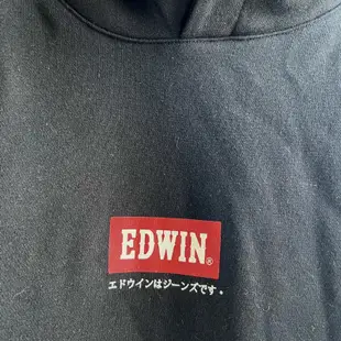 EDWIN 長袖 帽T 黑 全新 正品