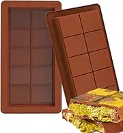We Make 2 PCS Silicone Chocolate Moulds, 10 Grids Deep Chocolate Bar Molds, Large and Thick Candy Bar Mold for Home Kitchen Baking, Holiday Gifts, Wedding Parties, DIY and More