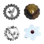 Stainless Steel Wind Spinner Catchers 3D Rotating Pendant Home Garden Decoration