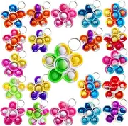 Victgame Pack of 30 (Student of School Gifts and Party Favours) Bulk Mini Pop Keychain Flower Fidget for Students Birthday Party Favours