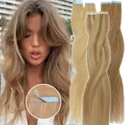 Premium Tape in Hair Extensions Invisible Skin Weft Remy Human Hair AU Clearance