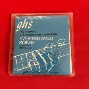 VINTAGE GHS PRO-FORMULA STAINLESS STEEL-LOOP END 5 STRING BANJO STRINGS-NOS 70'S
