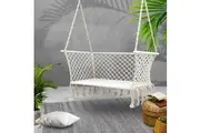 Gardeon Hammock Chair Outdoor Portable Camping Hammocks 2 Person Cream