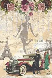 Art Deco Notebook: 120 page journal with vintage car and 1920s women