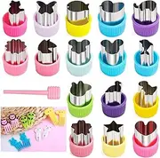 JRGTDS Vegetable Cutters Shapes Set 27 pcs, Mini Cookie Cutters, Fruit Shape Cutters for Kids, Children Baking and Kitchen Accessories