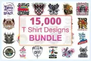 T shirt design templates bundle | 15,000 T shirt designs | Instant download |