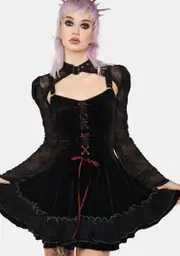 [Punk Rave] Gothic Two Piece Mini Dress Set