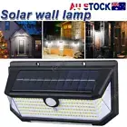 4pc 218 LED Solar Powered PIR Motion Sensor Lights Garden Outdoor Security Lamps
