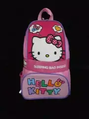 NEW Hello Kitty Backpack w/ Sleeping Bag Pink Polka Dots Sanrio